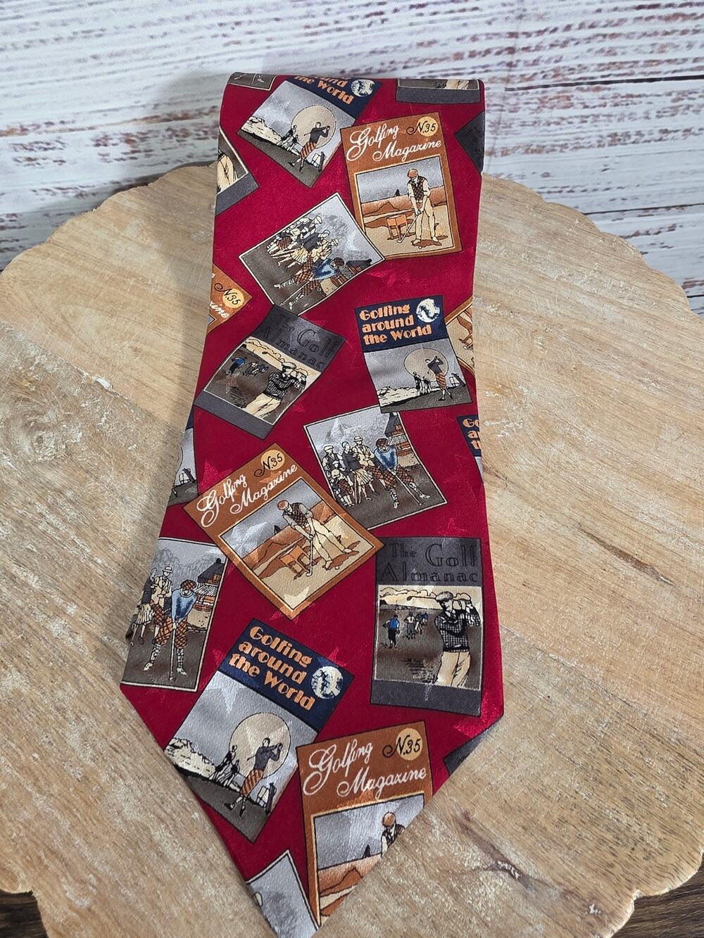 Tango by Max Raab Silk Necktie Golfing Around the World Men's Novelty Tie